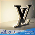 Outdoor waterproof 3d backlit business signs chrome accessories plated metal letters